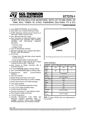 ST72T751N9B1 Datasheet PDF STMicroelectronics