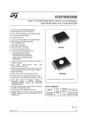 ST6285BQ6 Datasheet PDF STMicroelectronics
