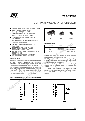 74ACT280M Datasheet PDF STMicroelectronics