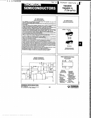 TBA800A Datasheet PDF STMicroelectronics