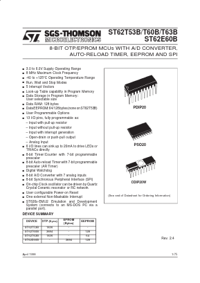 ST6253BM1 Datasheet PDF STMicroelectronics