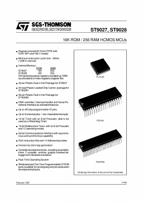 ST9028XX Datasheet PDF STMicroelectronics