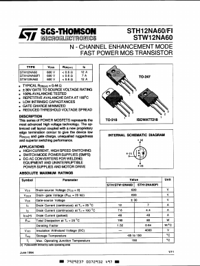 STW12N60 Datasheet PDF STMicroelectronics