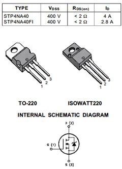 STP4NA40F1 Datasheet PDF STMicroelectronics