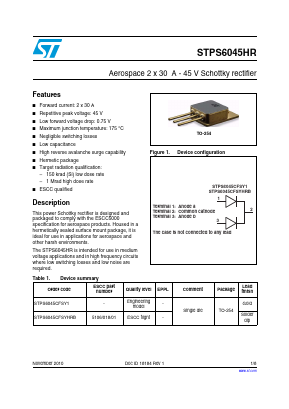 STPS6045CFSYHRB Datasheet PDF STMicroelectronics
