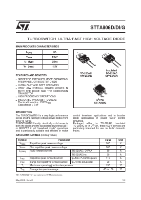STTA806D Datasheet PDF STMicroelectronics