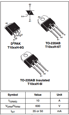 T1035H Datasheet PDF STMicroelectronics
