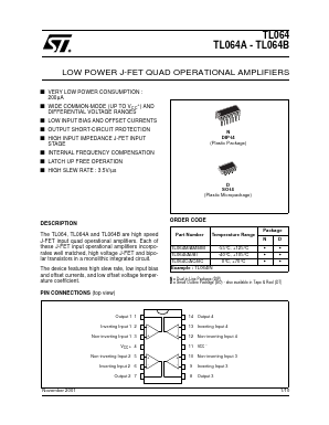 TL064C Datasheet PDF STMicroelectronics
