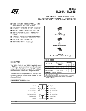 TL084BM Datasheet PDF STMicroelectronics