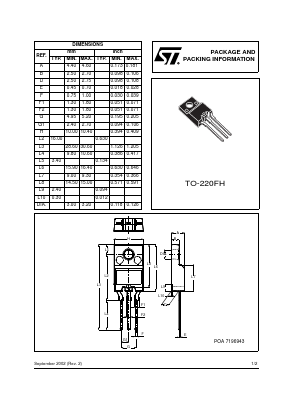 TO220FH Datasheet PDF STMicroelectronics