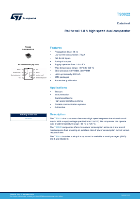 TS3022 Datasheet PDF STMicroelectronics