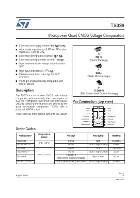 TS339C Datasheet PDF STMicroelectronics