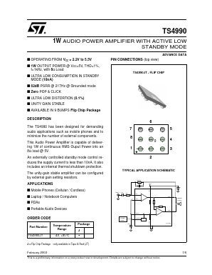 TS4990JT Datasheet PDF STMicroelectronics