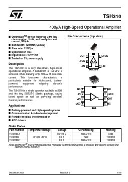 TSH310 Datasheet PDF STMicroelectronics