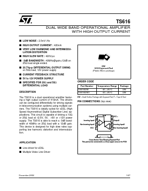 TS616 Datasheet PDF STMicroelectronics