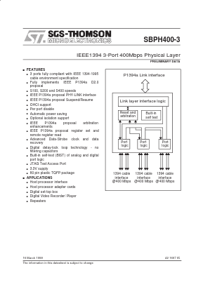 SBPH400-3 Datasheet PDF STMicroelectronics