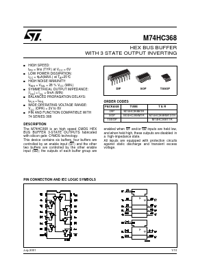 M74HC368 Datasheet PDF STMicroelectronics
