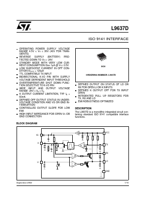 L9637D Datasheet PDF STMicroelectronics
