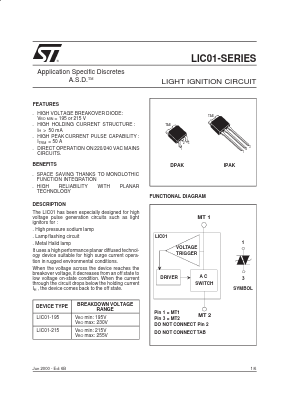 LIC01-SERIES Datasheet PDF STMicroelectronics