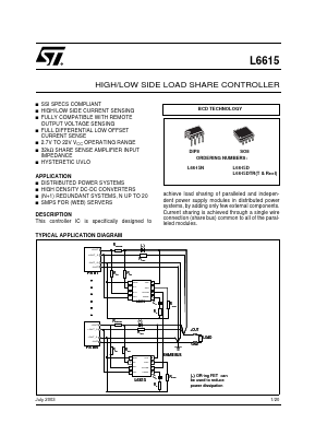 L6615D Datasheet PDF STMicroelectronics