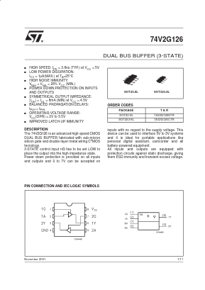 74V2G126CTR Datasheet PDF STMicroelectronics