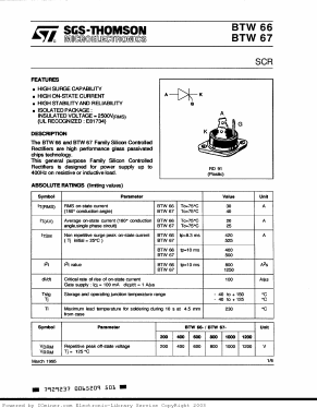 BTW67-200 Datasheet PDF STMicroelectronics