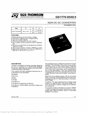 GS1T70-D540/3 Datasheet PDF STMicroelectronics