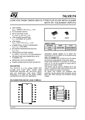 74LVX174MTR_01 Datasheet PDF STMicroelectronics