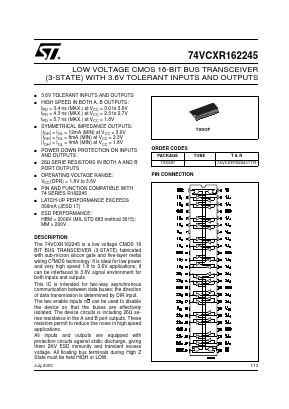 74VCXR162245 Datasheet PDF STMicroelectronics