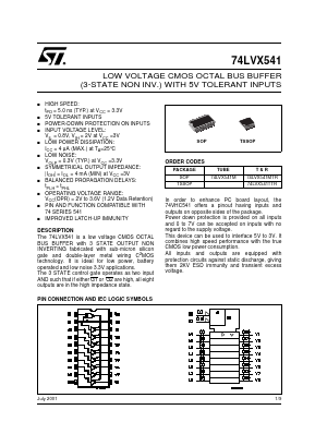 74LVX541M Datasheet PDF STMicroelectronics