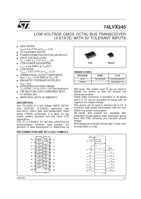 74LVX245TTR Datasheet PDF STMicroelectronics