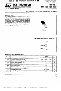 BF458 Datasheet PDF STMicroelectronics