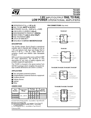 TS1852AIST_02 Datasheet PDF STMicroelectronics