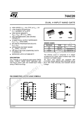 74AC20M Datasheet PDF STMicroelectronics