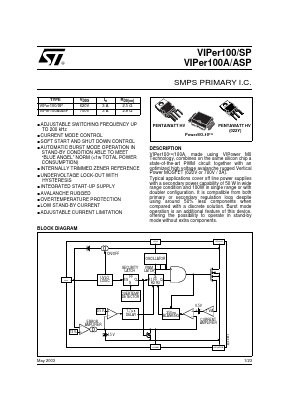 VIPER100SP Datasheet PDF STMicroelectronics