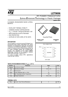 LET9006 Datasheet PDF STMicroelectronics