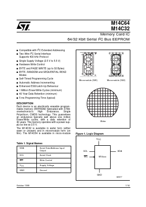 M14C32-WS2X Datasheet PDF STMicroelectronics