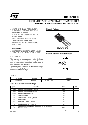 HD1520FX Datasheet PDF STMicroelectronics