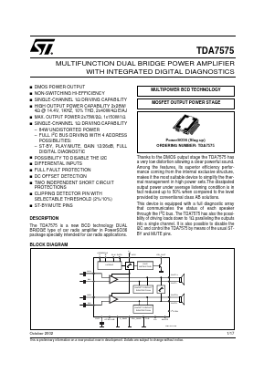 TDA7575 Datasheet PDF STMicroelectronics