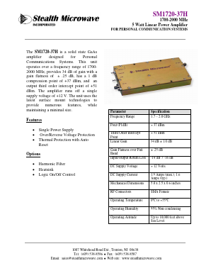 SM1720-37H Datasheet PDF Stealth Microwave, Inc.