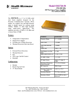 SM1720-50 Datasheet PDF Stealth Microwave, Inc.