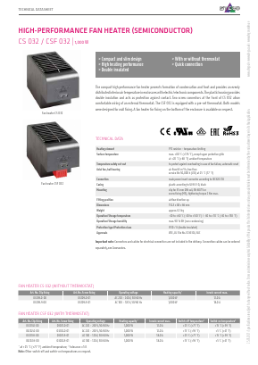 CS032 Datasheet PDF STEGO Elektrotechnik GmbH