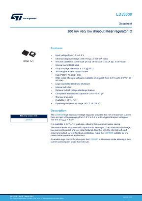 LD59030TPU18R Datasheet PDF STMicroelectronics