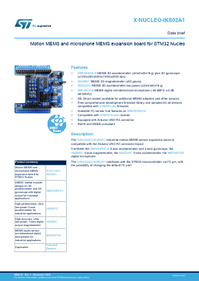 X-NUCLEO-IKS02A1 Datasheet PDF STMicroelectronics