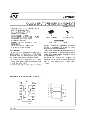 74VHC03M Datasheet PDF STMicroelectronics