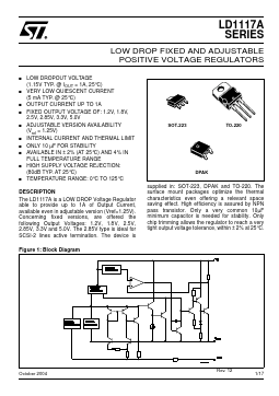 LD1117AS18TR Datasheet PDF STMicroelectronics