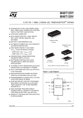 M48T129V Datasheet PDF STMicroelectronics