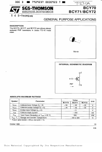 BCY70 Datasheet PDF STMicroelectronics