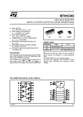 M74HC365M1R Datasheet PDF STMicroelectronics