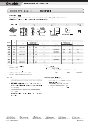 CDEP104-0R2B-88 Datasheet PDF Sumida Corporation